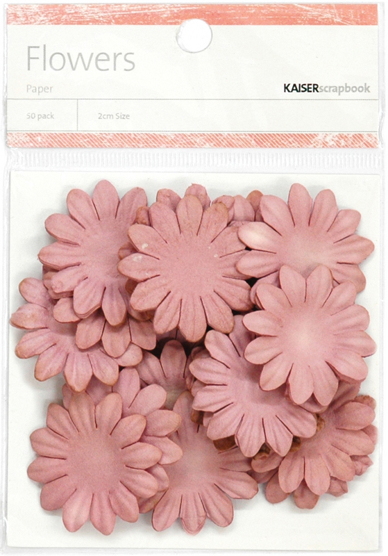 Paper Flowers 1.38" (3.5cm) 50/Pkg - DUSTY PINK